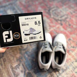 Dryjoys Women’s 99018 Golf Shoes White/Black Size 8.5 Lightly Worn With Box